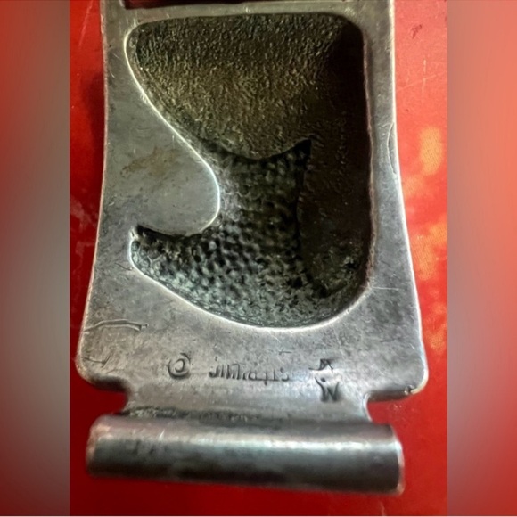 Vintage Native American NAVAJO Sterling Silver Watch Band W Turquoise Inlay - Picture 4 of 7